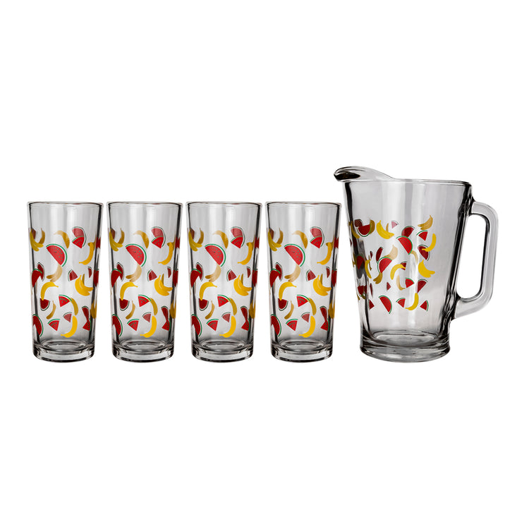 Juego de agua de vidrio 5 piezas plátanos y sandias 8639 Libbey