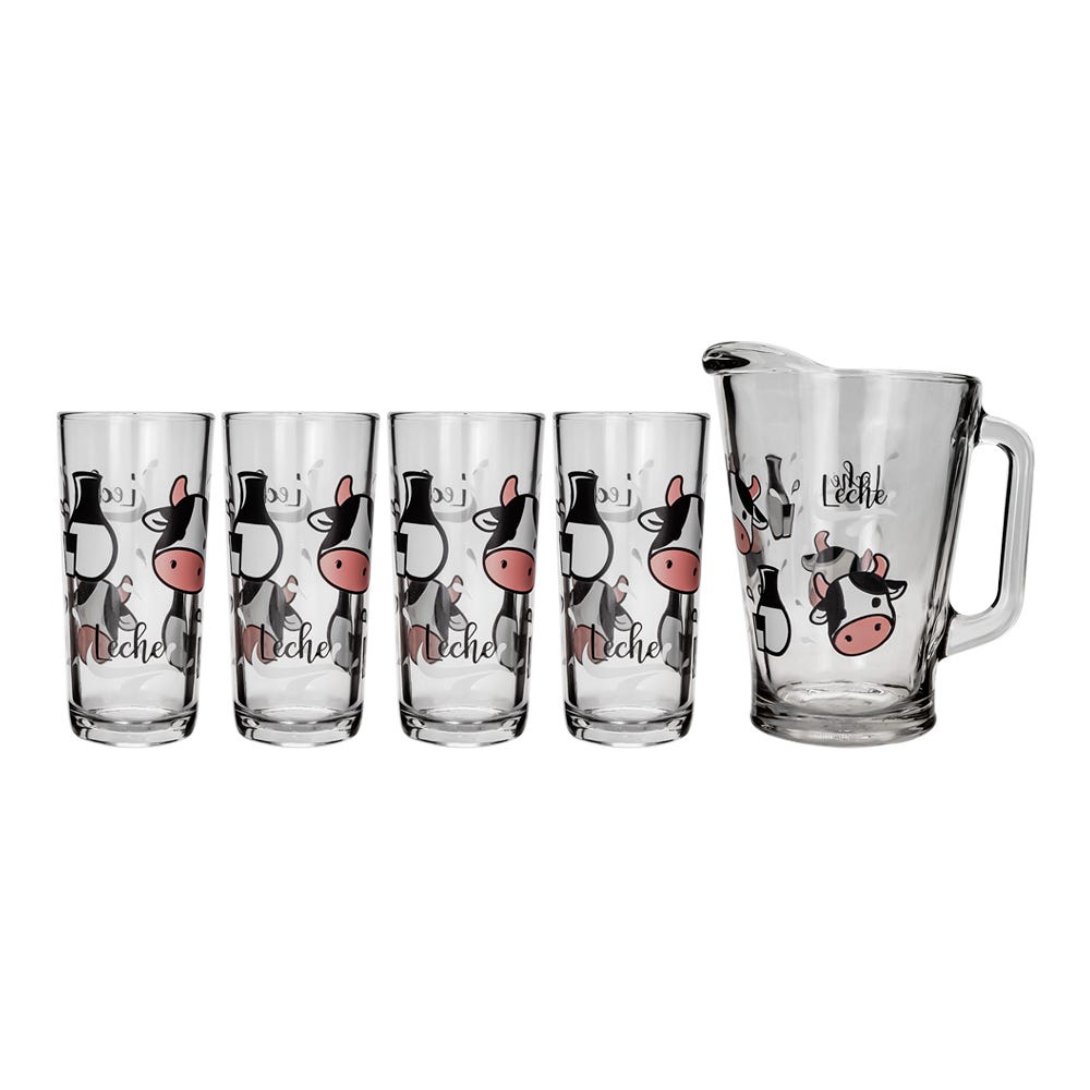 Juego de agua de vidrio 5 piezas vacas leche 8639 Libbey