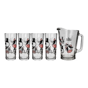 Juego de agua de vidrio 5 piezas vacas leche 8639 Libbey