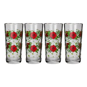Juego de vasos de vidrio 6 piezas rosas rojas 8360 Libbey