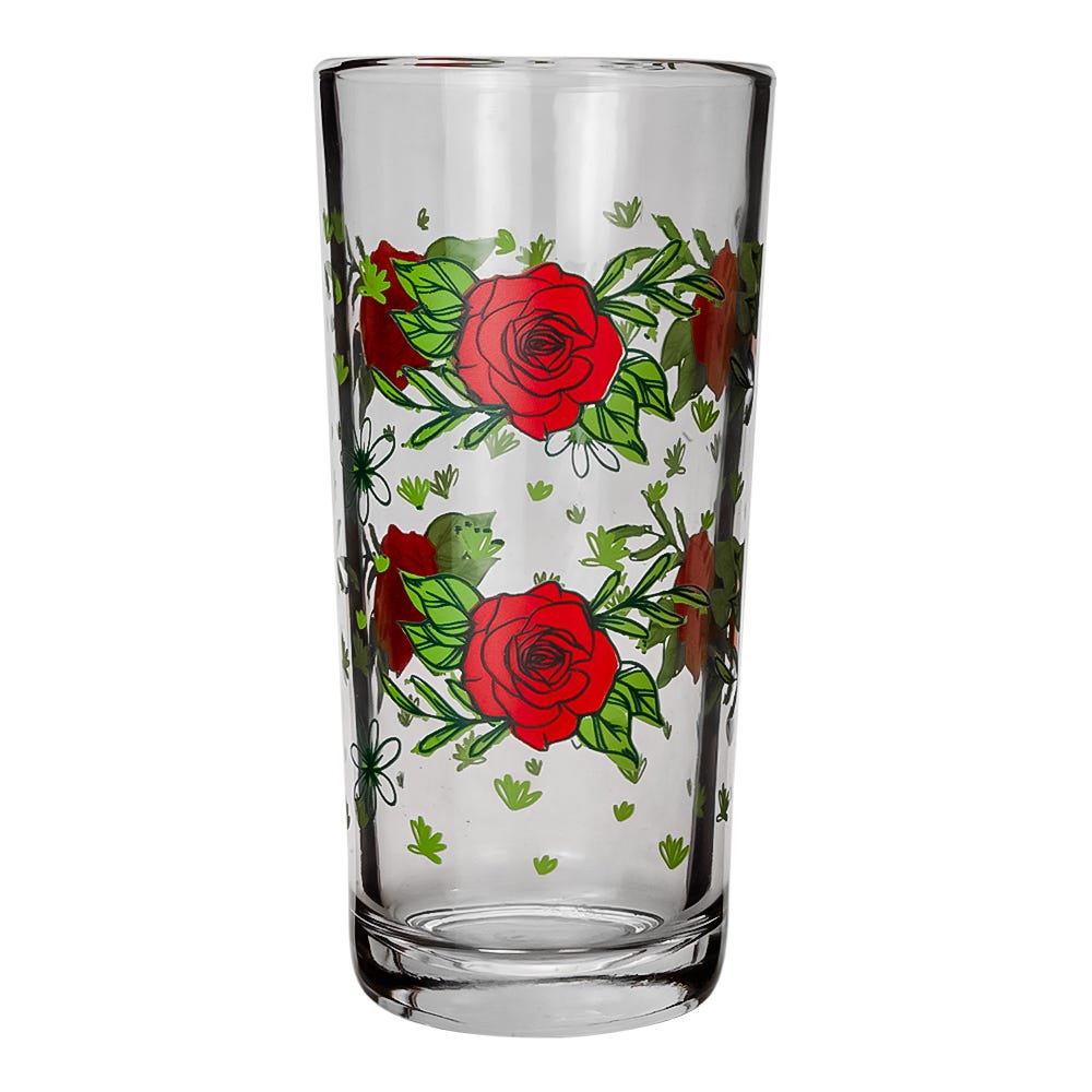 Juego de vasos de vidrio 6 piezas rosas rojas 8360 Libbey