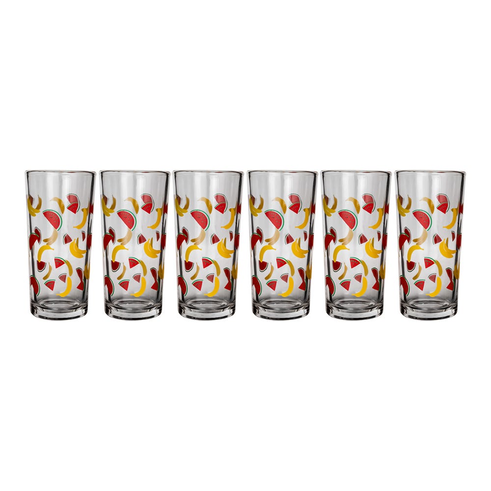 Juego de vasos de vidrio 6 piezas plátanos y sandias 8360 Libbey