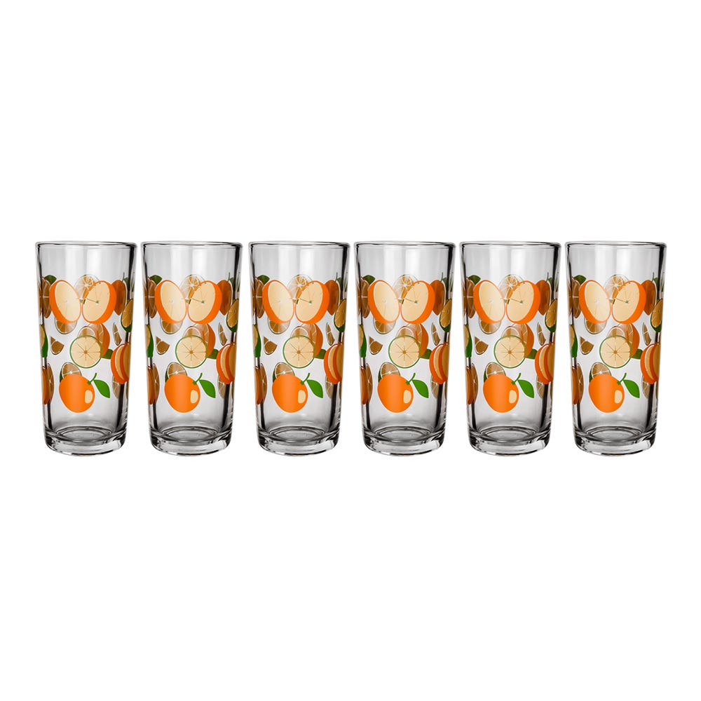Juego de vasos de vidrio 6 piezas naranjas 1 8360 Libbey