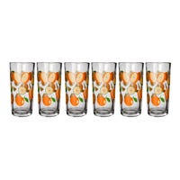 Juego de vasos de vidrio 6 piezas naranjas 1 8360 Libbey