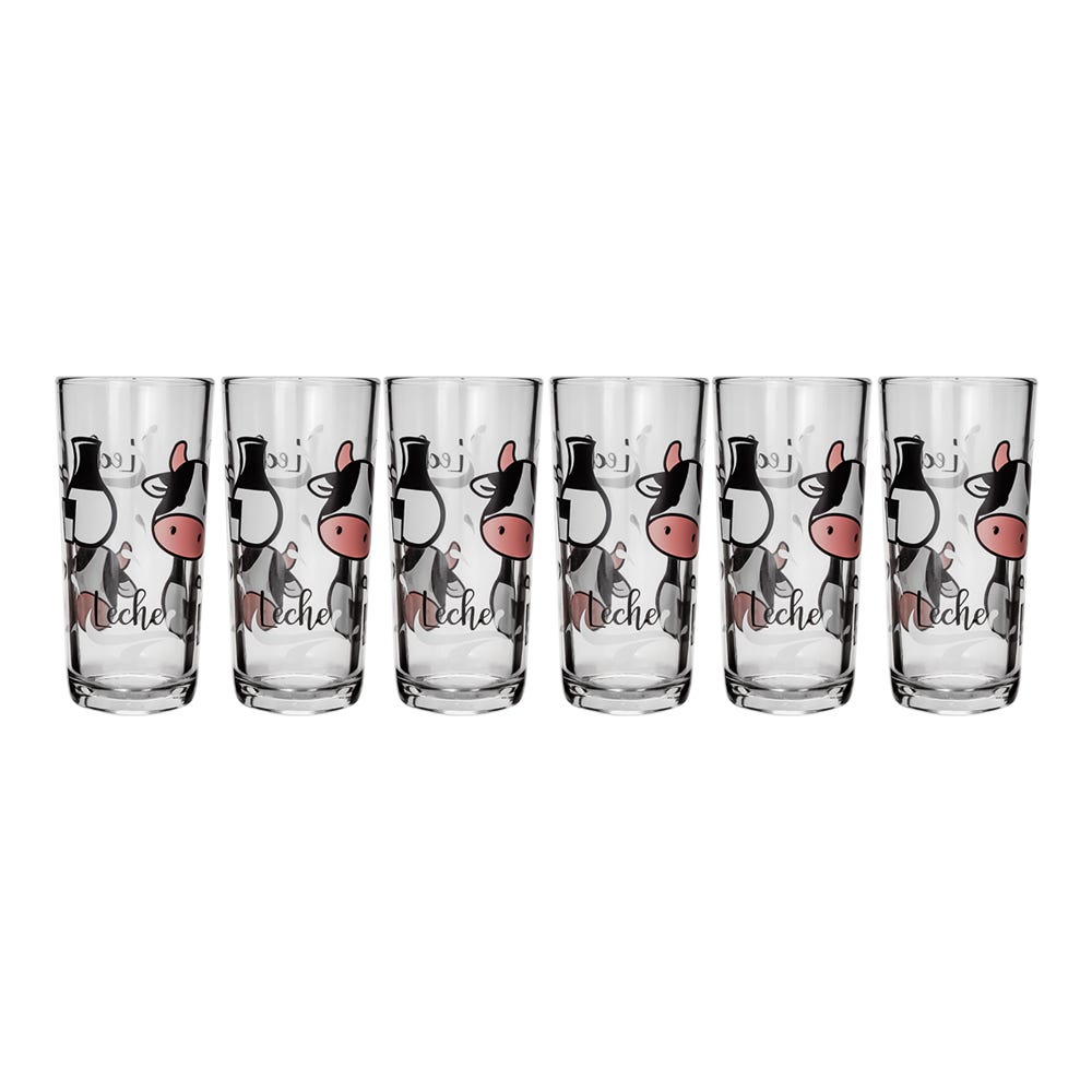 Juego de vasos de vidrio 6 piezas vacas leche 8360 Libbey