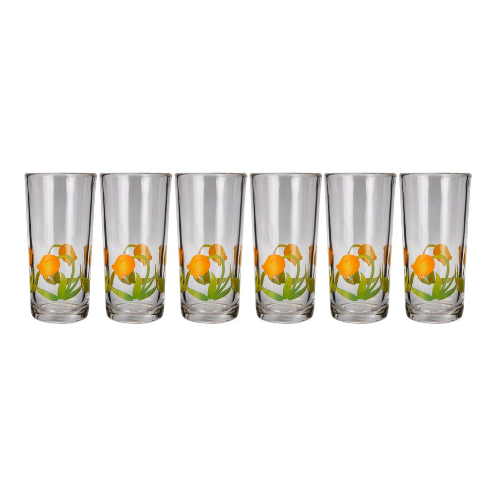 Juego de vasos de vidrio 6 piezas 295 ml Tulipanes 8360 Crisa