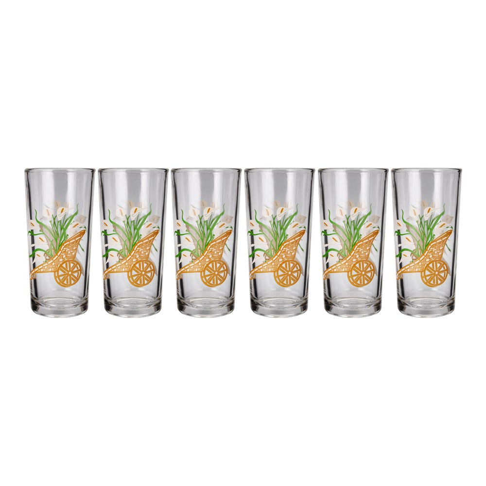 Juego de vasos de vidrio 6 piezas 295 ml Canasta alcatraz 8360 Crisa