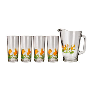 Juego de agua de vidrio 5 piezas Tulipanes 8369 Crisa