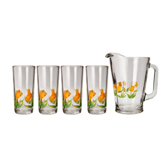 Juego de agua de vidrio 5 piezas Tulipanes 8369 Crisa