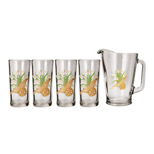 Juego de agua de vidrio 5 piezas Canasta alcatraz 8639 Crisa