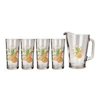 Juego de agua de vidrio 5 piezas Canasta alcatraz 8639 Crisa