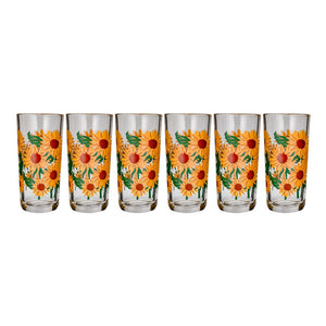 Juego de 6 vasos vidrio 250 ml Girasol 8360 Crisa