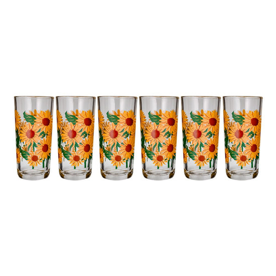 Juego de 6 vasos vidrio 250 ml Girasol 8360 Crisa