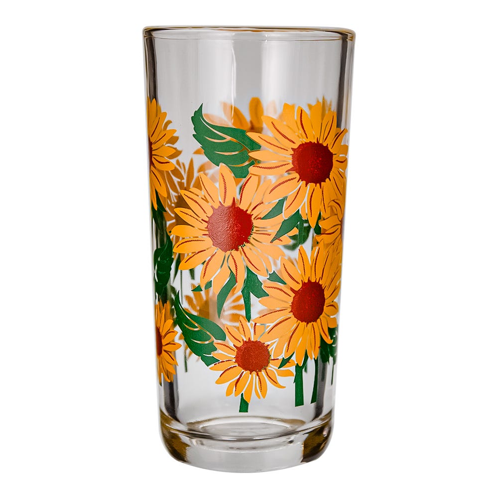 Juego de 6 vasos vidrio 250 ml Girasol 8360 Crisa