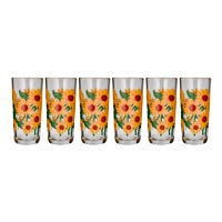 Juego de 6 vasos vidrio 250 ml Girasol 8360 Crisa