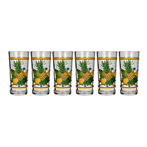 Juego de 6 vasos vidrio 250 ml Frutas 8360 Crisa