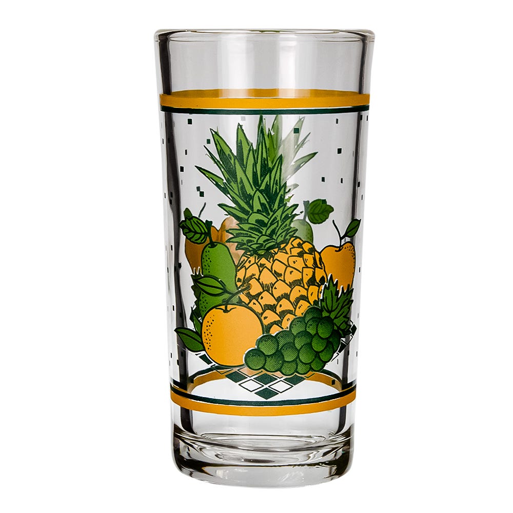 Juego de 6 vasos vidrio 250 ml Frutas 8360 Crisa