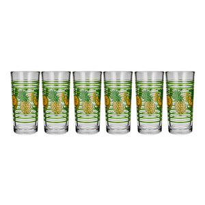 Juego de 6 vasos vidrio 250 ml Piñas 9660 Crisa