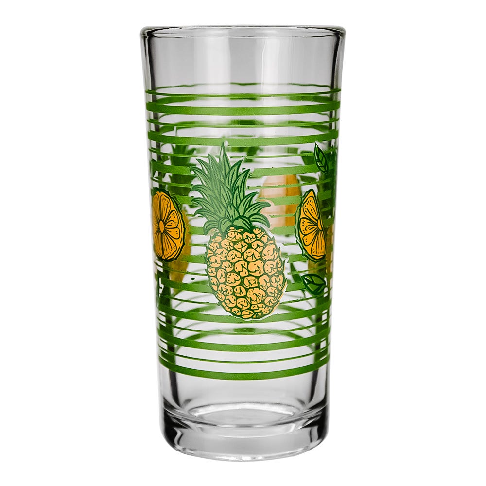 Juego de 6 vasos vidrio 250 ml Piñas 9660 Crisa