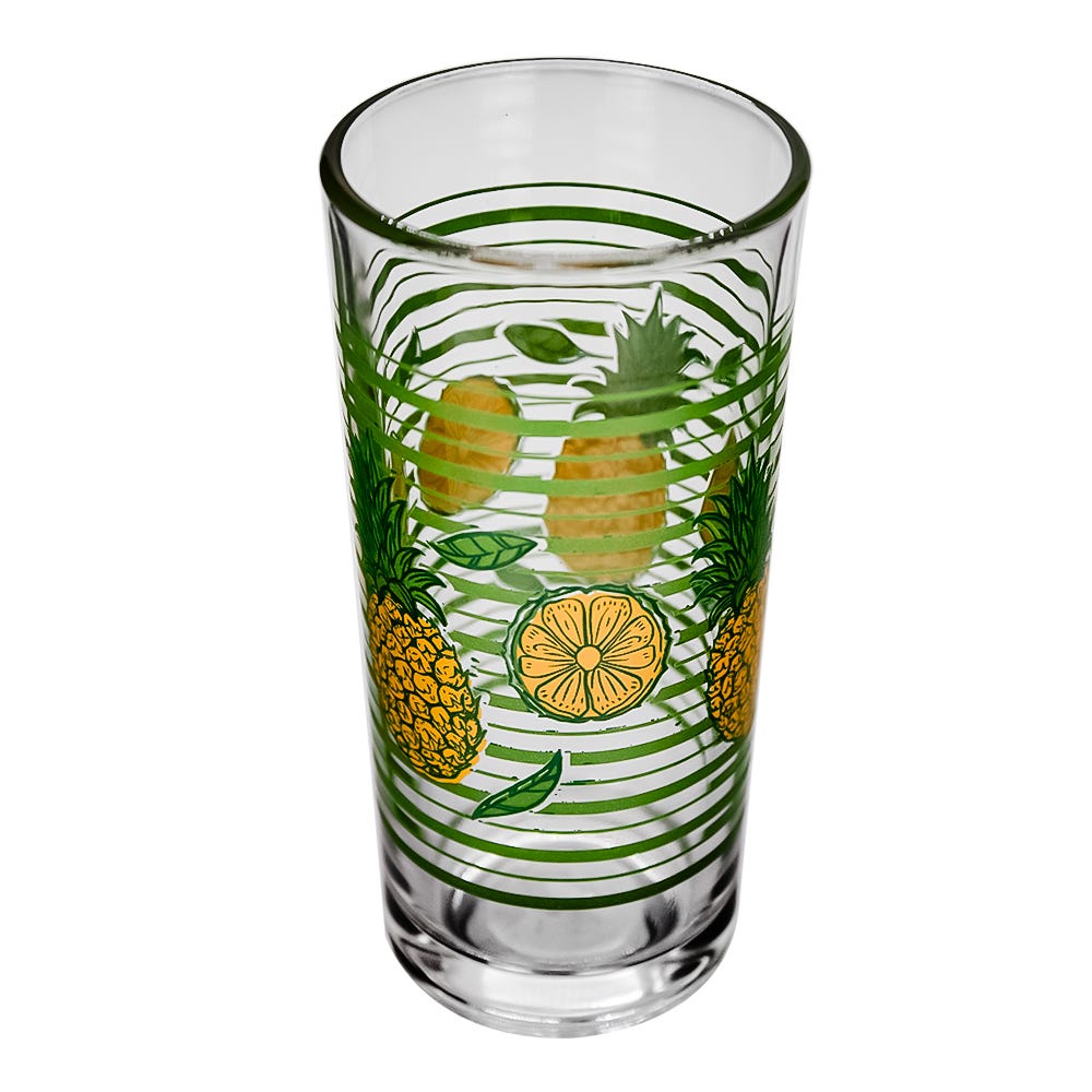 Juego de 6 vasos vidrio 250 ml Piñas 9660 Crisa