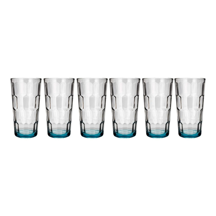 Juego de 6 vasos de vidrio 250 ml Iglu atom azul 0150 Crisa