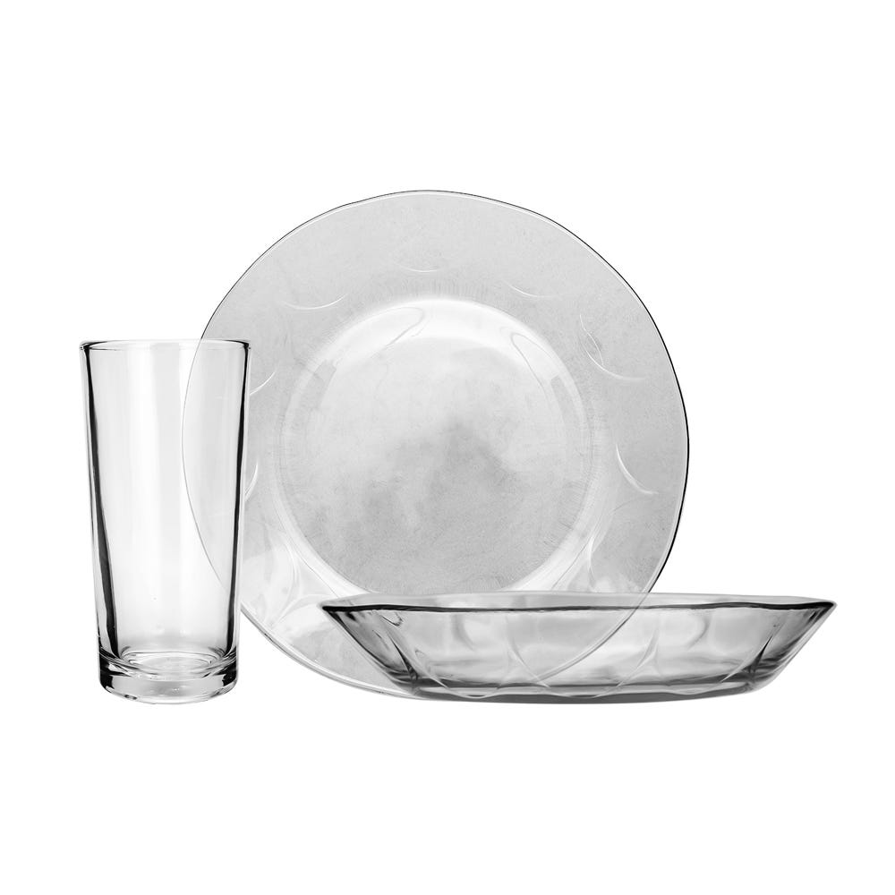 Vajilla de vidrio 12 piezas Arcos cristalina 8834 Crisa