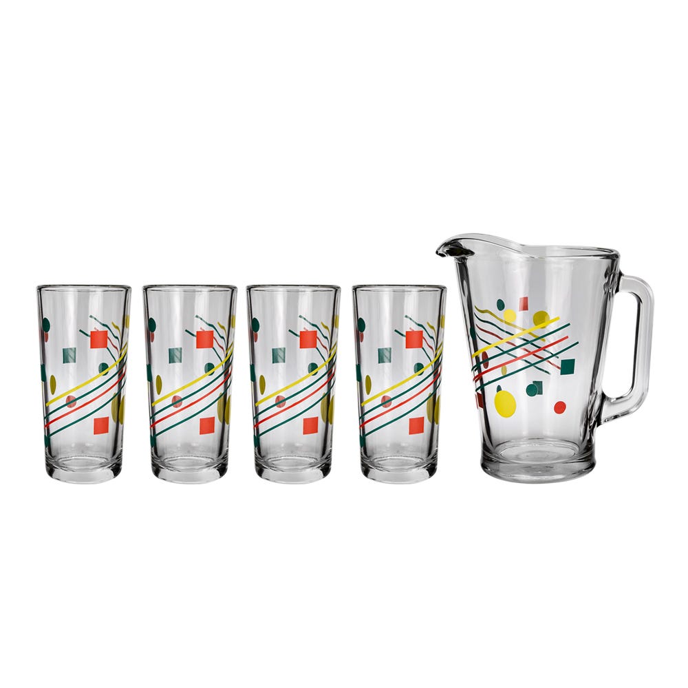 Juego de agua de vidrio 5 piezas Geométricos C988/1724084 Crisa