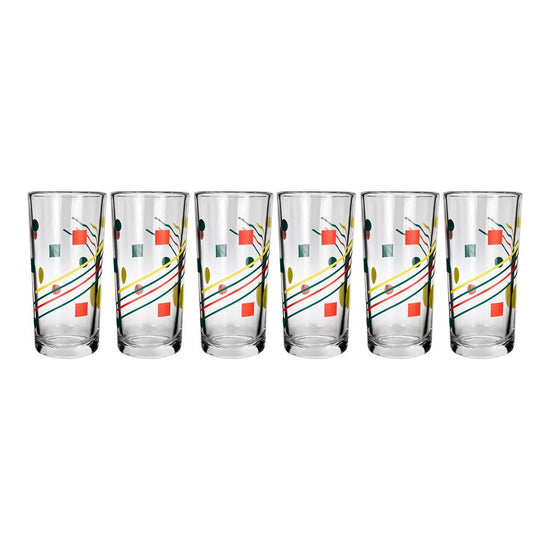 Juego de 6 vasos de vidrio 250 ml Geométricos 9660/1724073 Crisa