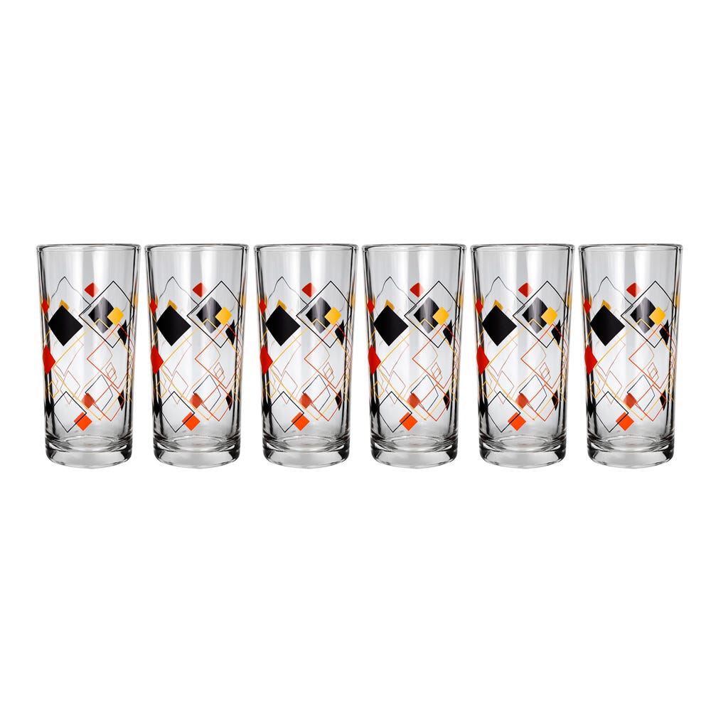 Juego de 6 vasos de vidrio 250 ml Rombos 9660/1724081 Crisa