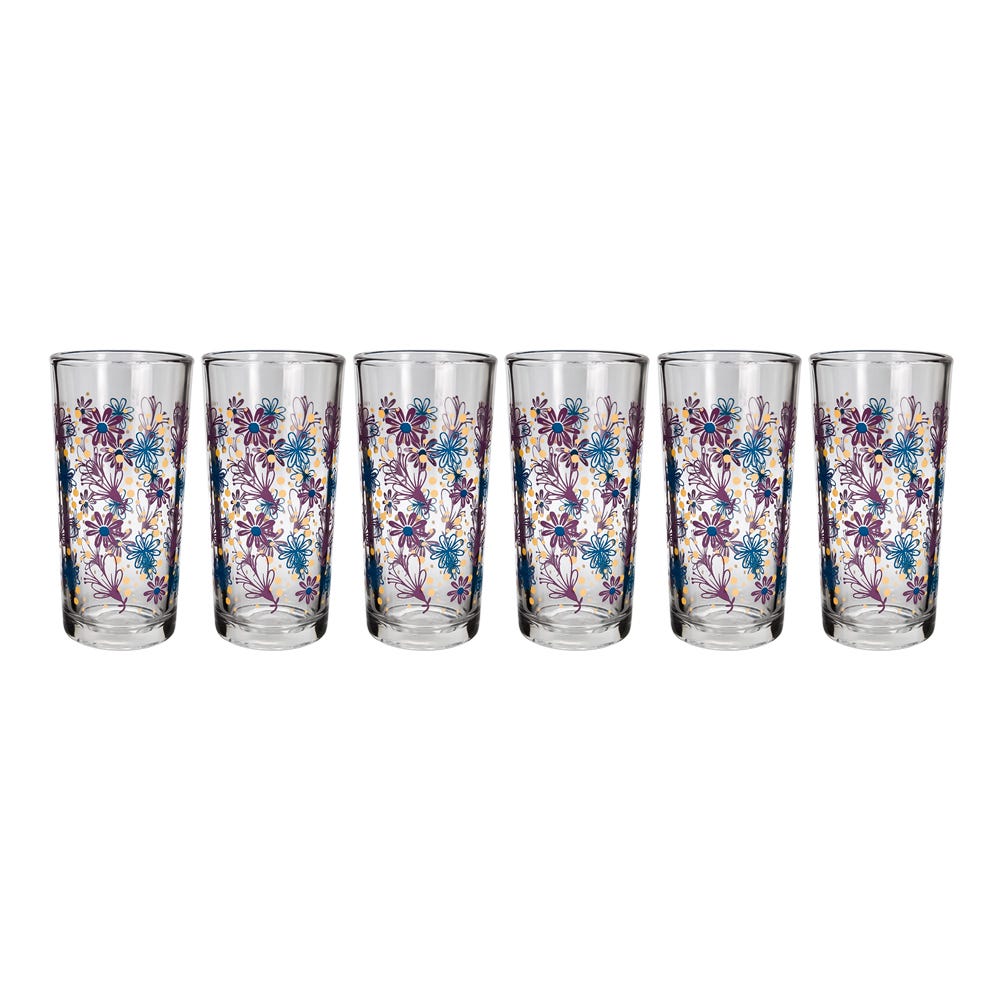 Juego de 6 vasos de vidrio 250 ml Moraflor 9660/1724006 Crisa