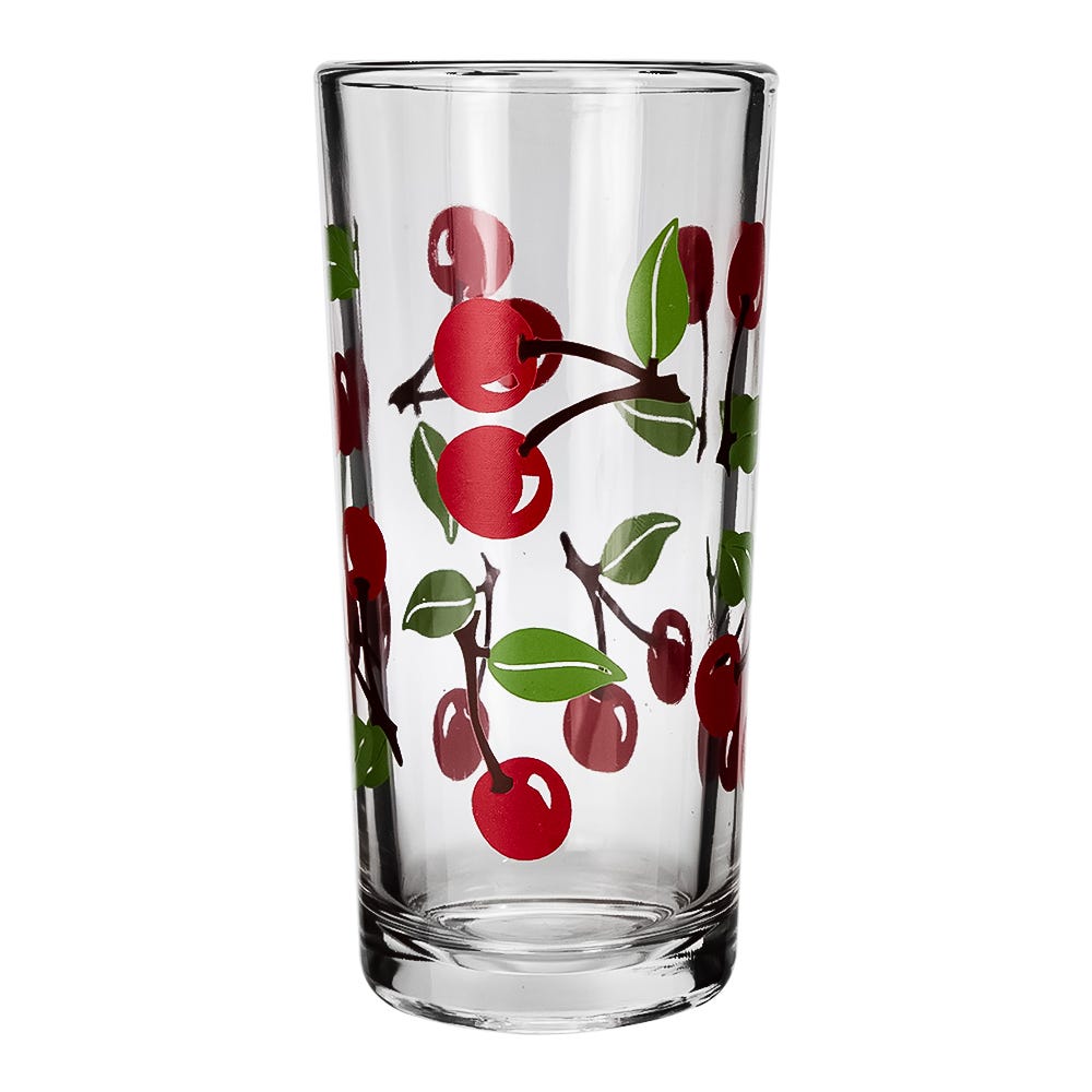 Juego de 6 vasos de vidrio 250 ml Cerezas 9660/1724008 Crisa