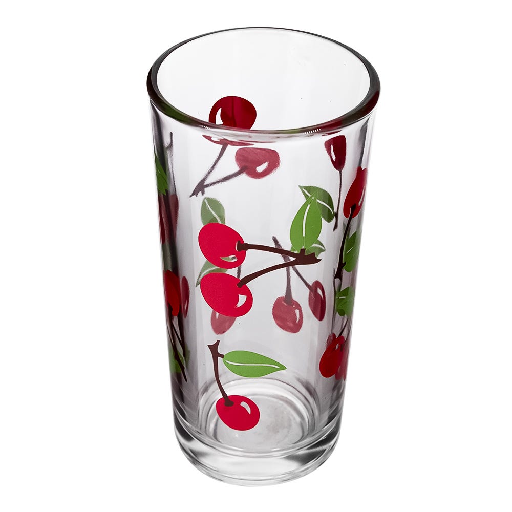 Juego de 6 vasos de vidrio 250 ml Cerezas 9660/1724008 Crisa