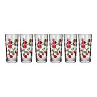 Juego de 6 vasos de vidrio 250 ml Cerezas 9660/1724008 Crisa