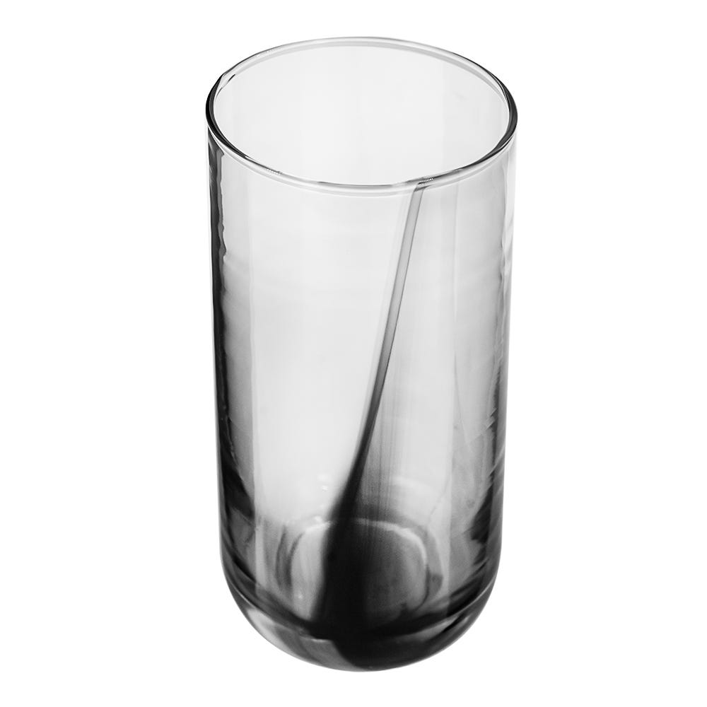 Juego de 4 vasos de vidrio 410 ml Cooler Liston negro 6098CR Crisa
