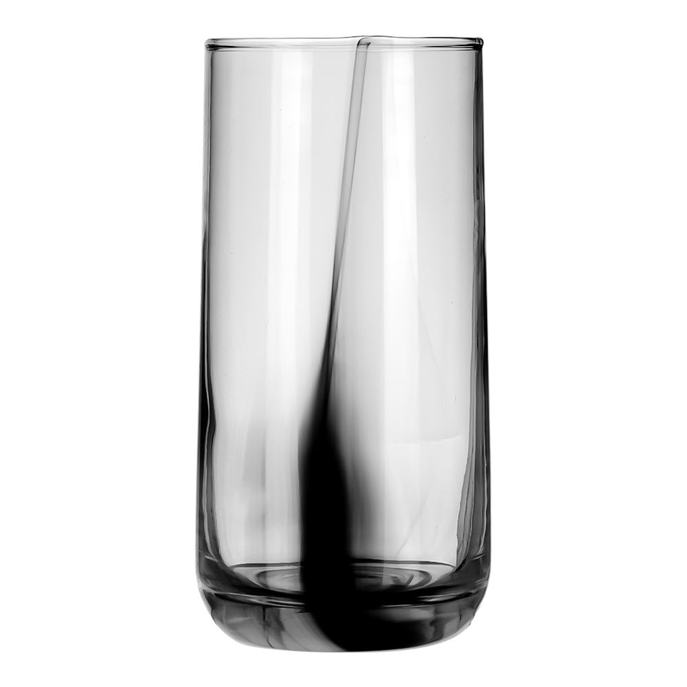 Juego de 8 vasos de vidrio listón negro A382CR Crisa