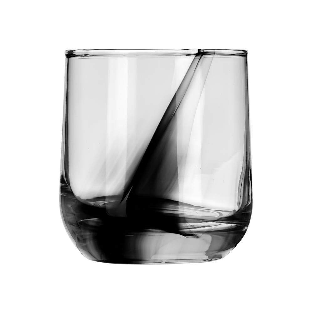 Juego de 8 vasos de vidrio listón negro A382CR Crisa