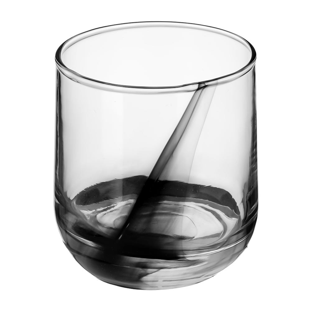 Juego de 8 vasos de vidrio listón negro A382CR Crisa