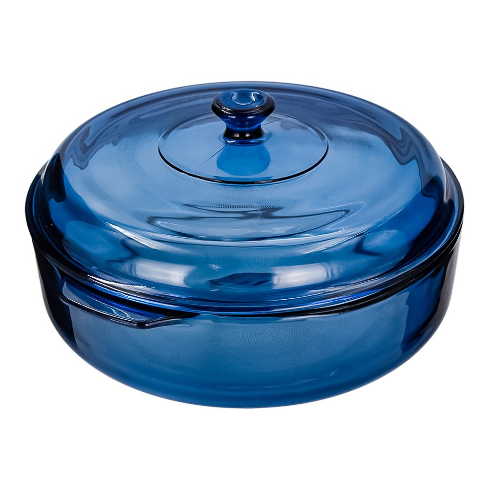 Cacerola de vidrio con tapa 3 litros Azul denim B228 Libbey