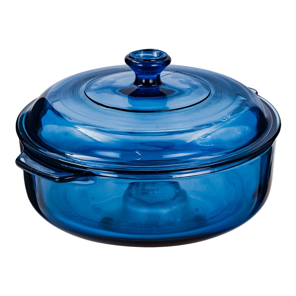 Cacerola de vidrio con tapa 1.5 litros Azul denim B560 Libbey