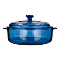 Cacerola de vidrio con tapa 1.5 litros Azul denim B560 Libbey