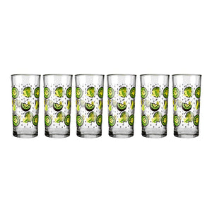 Juego de 6 vasos de vidrio 200 ml Kiwis 8360 Crisa
