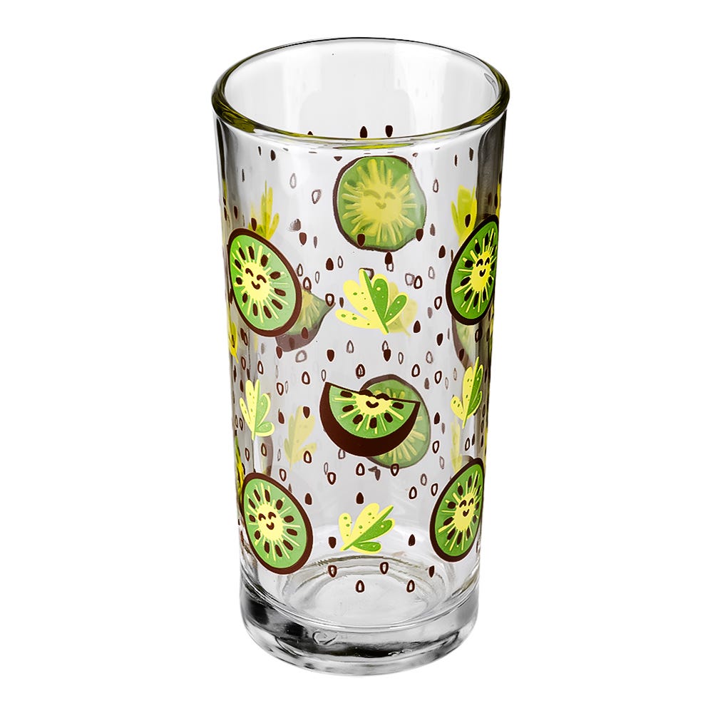 Juego de 6 vasos de vidrio 200 ml Kiwis 8360 Crisa