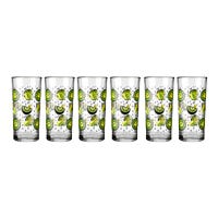 Juego de 6 vasos de vidrio 200 ml Kiwis 8360 Crisa