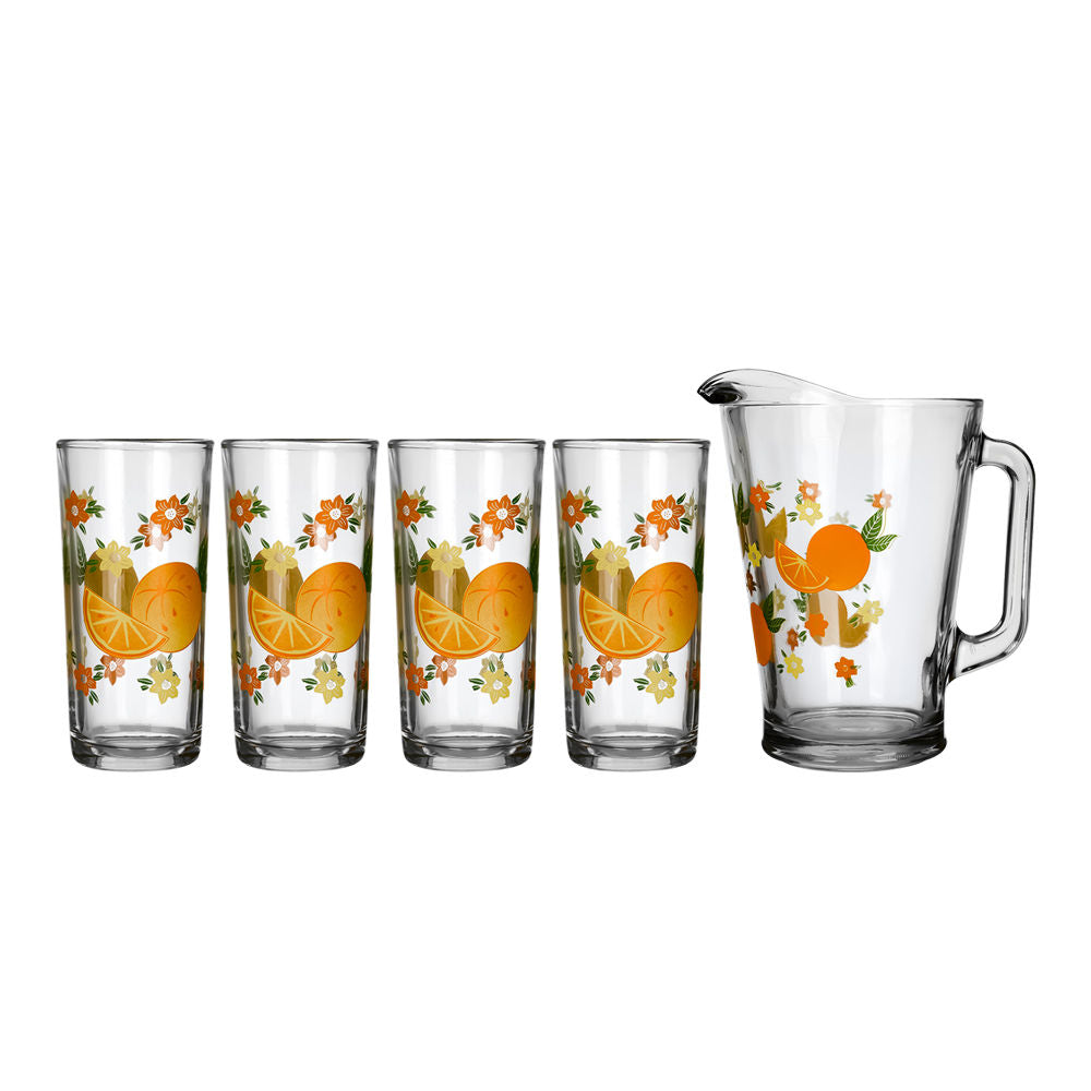 Juego de agua 5 piezas de vidrio Naranjas 8639 Crisa