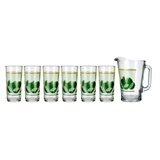 Juego de agua 7 piezas de vidrio Limons Vale 7972 Crisa