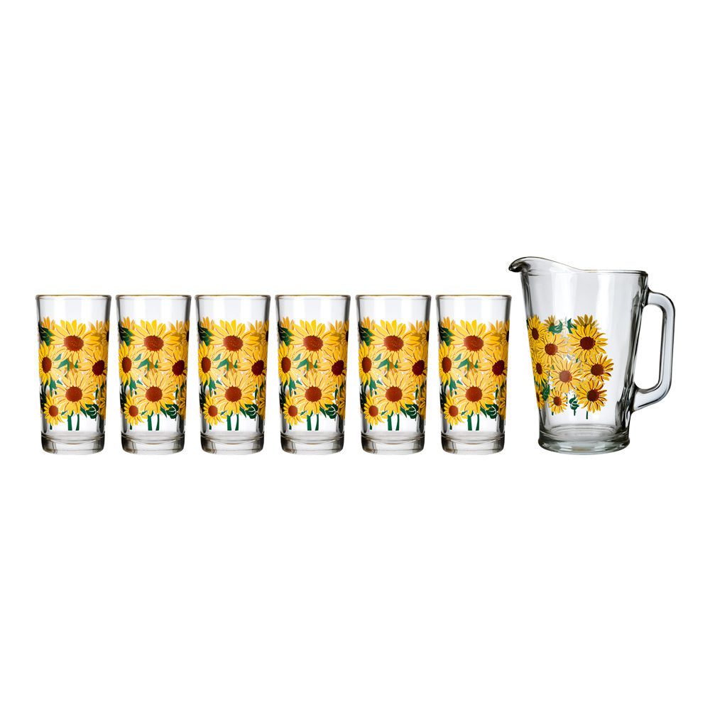 Juego de agua 7 piezas de vidrio Girasoles 7972 Crisa