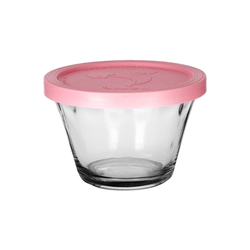 Juego de hornear 10 piezas de vidrio con tapa rosa E312 Pyr-O-Rey
