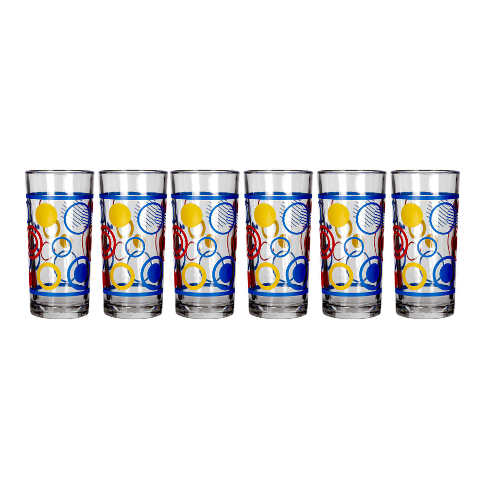 Juego de 6 vasos de vidrio 295 ml Círculos 8360CR Crisa