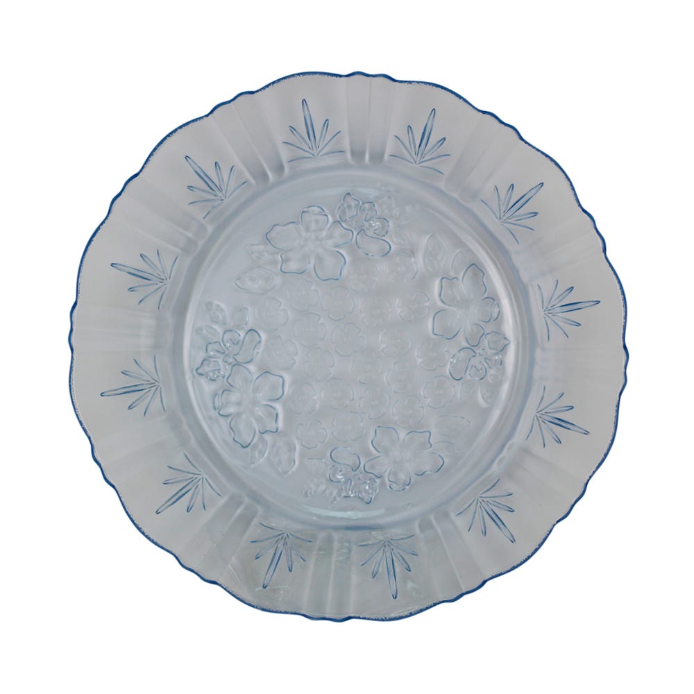 Plato hondo de vidrio Magueyes 19.7 cm misty blue 811 Crisa