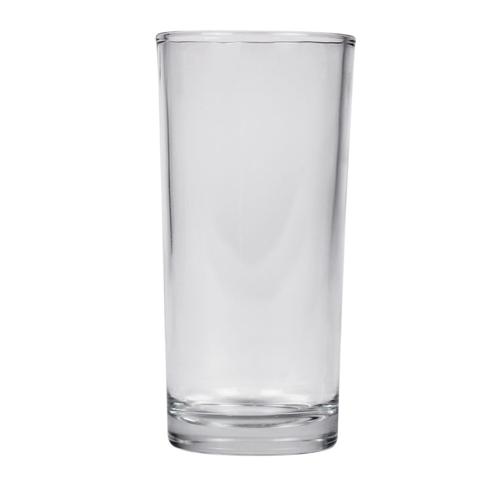 Caja con 24 piezas de Vaso prensado cubero de vidrio 295 ml 9660 Lunita